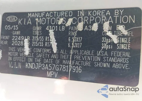 2016 Kia Soul + z USA, uszkodzony, nr VIN KNDJP3A57G7817916